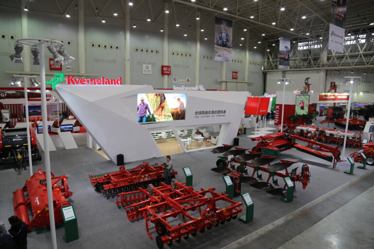 Kverneland Group stand on the China International Agricultural Machinery Expo 2014, Wuhan, China
